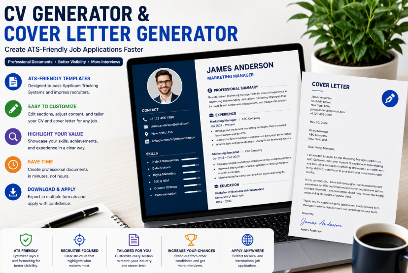 CV Generator and Cover Letter Generator: Create ATS-Friendly Job Applications Faster